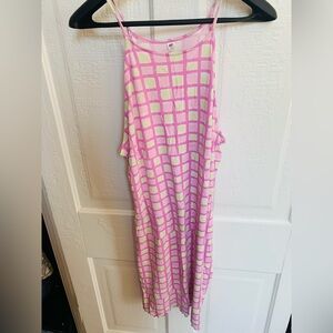 BP Pink and Lime Checkered Dress 1X  - free with $20+ bundle